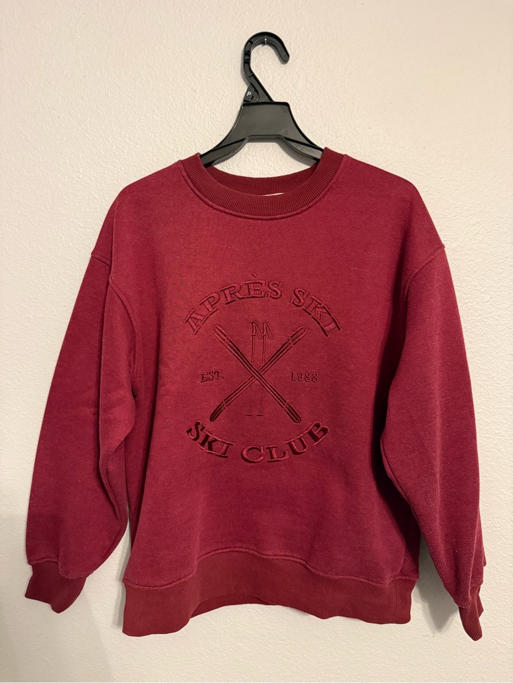 Après Ski Ski Club Crewneck Sweatshirt - Burgundy